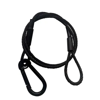 Black Stainless steel 5mm x 85cm Wire Cable Safety Rope